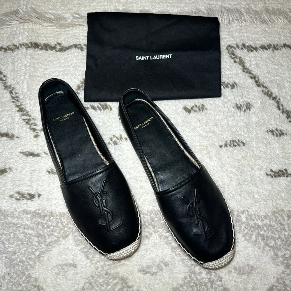 YSL Logo Espadrille Flat